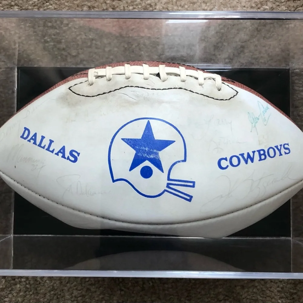 Vintage 1980's Dallas Cowboys Autographed Signed Football - No COA - Picture 1 of 16